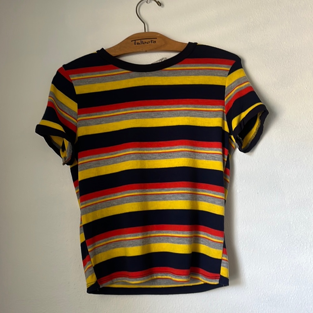 Retro striped fitted tee